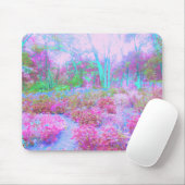 印象派ピンクとターコイズ抽象芸術園 マウスパッド (マウス)