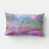 印象派ピンクとターコイズ抽象芸術園 ランバークッション (裏面)