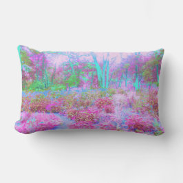 印象派ピンクとターコイズ抽象芸術園 ランバークッション