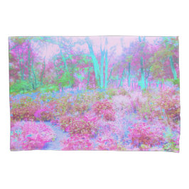 印象派ピンクとターコイズ抽象芸術園 枕カバー