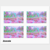 印象派ピンクとターコイズ抽象芸術園 長方形シール (シート)