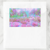 印象派ピンクとターコイズ抽象芸術園 長方形シール (バッグ)