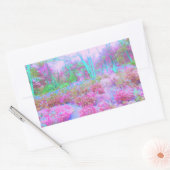 印象派ピンクとターコイズ抽象芸術園 長方形シール (封筒)