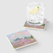 印象派ファンタジー景観水彩虹 ストーンコースター (横)