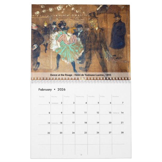 印象派フランスのと印象派後の印象派 カレンダー (2月 2026)