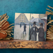 印象派フランスのパリ通り雨の日 フォトプラーク (側面)