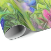 印象派ブルーボンネットオンリネンラッピング紙 ラッピングペーパー (ロールコーナー)