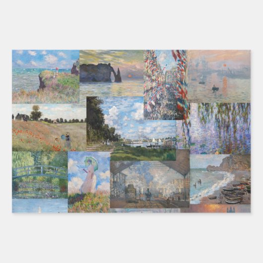 印象派マスター – 最高傑作パッチワーク ラッピングペーパーシート (正面3)