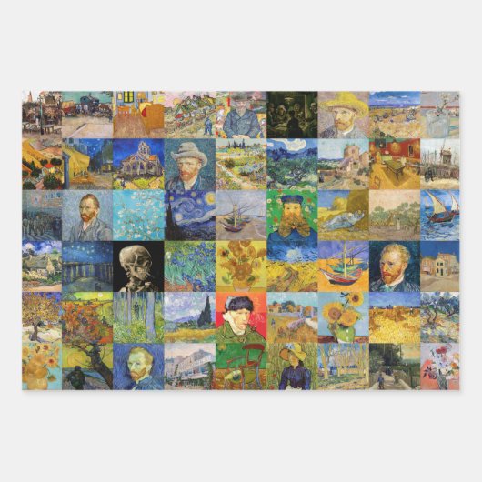 印象派マスター – 最高傑作パッチワーク ラッピングペーパーシート (正面2)