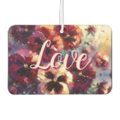 印象派マルーンのパンジー絵を描フローラ カーエアーフレッシュナー (正面)