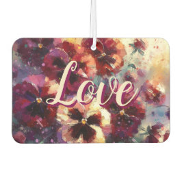 印象派マルーンのパンジー絵を描フローラ カーエアーフレッシュナー