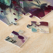 印象派マルーンのパンジー絵を描フローラ ジグソーパズル (側面)