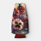 印象派マルーンのパンジー絵を描フローラ ボトルクーラー (裏面)