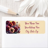 印象派マルーンのパンジー絵を描フローラ ラベル (インサイチュ)