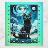 印象派ミステリー熱狂するキャットレディ ワインラベル (シングルラベル)