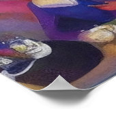 印象派モダンの混雑したバー ポスター (角)