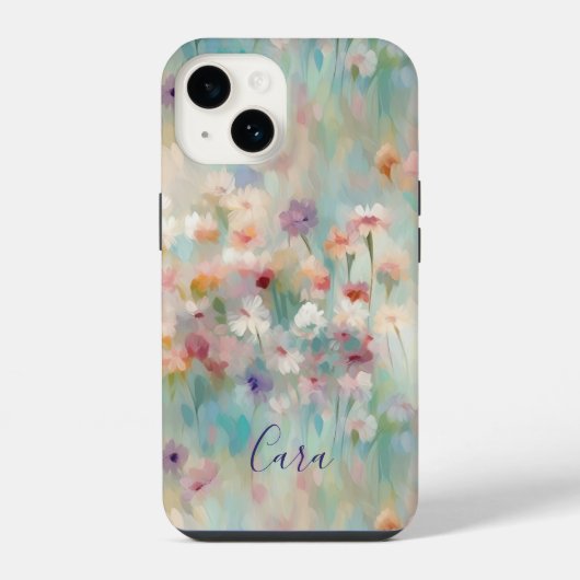 印象派モダンの花 iPhoneケース (裏面)