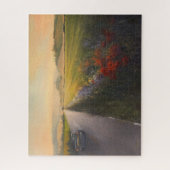 印象派ワイルドフラワーズカントリー絵画ロード ジグソーパズル (縦)