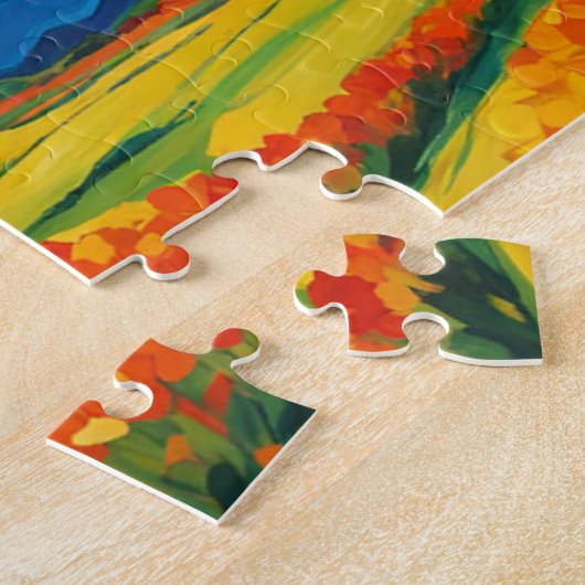 印象派太陽のと風力発電 ジグソーパズル (側面)