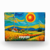 印象派太陽のと風力発電 フォトブロック (正面)