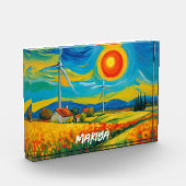 印象派太陽のと風力発電 フォトブロック (左)