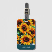 印象派素朴のヒマパーソナライズされたワラ名 ラゲッジタグ (正面縦)