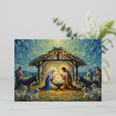 印象派絵を描の出生場面 箔シーズンカード (立ち正面)