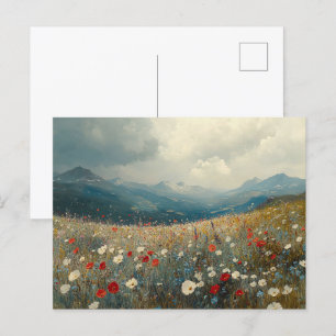 印象派絵を描の野花風景 ポストカード