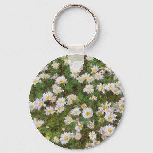 印象派絵を描スタイルのデイジー キーホルダー (正面)