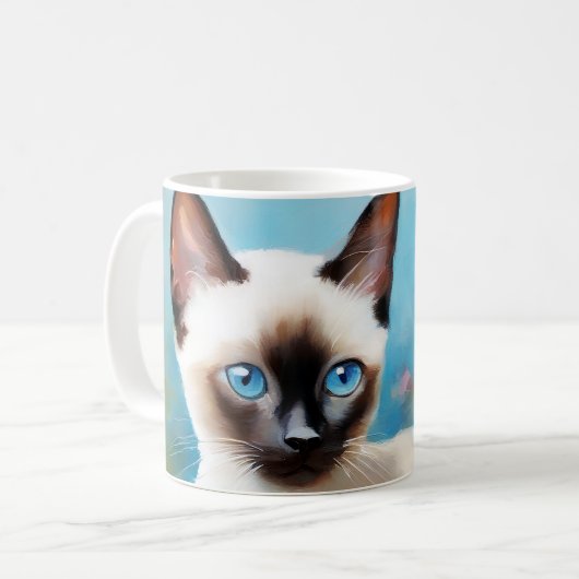 印象派絵画のシャム猫 コーヒーマグカップ (正面左)