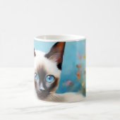 印象派絵画のシャム猫 コーヒーマグカップ (中央)