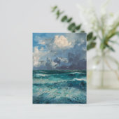 印象派風の荒海の風景画 ポストカード (スタンド正面)