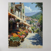 印象派魅力的の村の市場スタイル ポスター (正面)