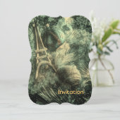 印象派 フランスの地方の上品なエッフェル塔 招待状 (スタンド正面)