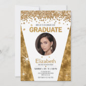 印象的きらめくな18誕生日大学院写真 招待状 (正面)