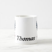 印象的でリアルなスカルと翼 コーヒーマグカップ (中央)