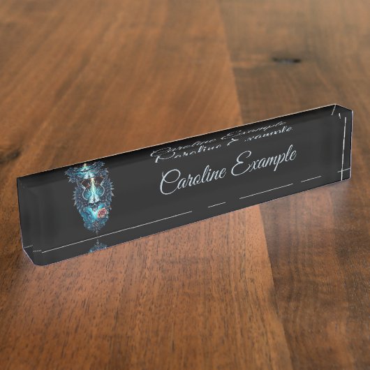 印象的で現実的なスカル デスクネームプレート (側面)