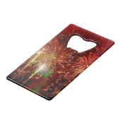 印象的で赤い花火 クレジットカード栓抜き (正面アングル)