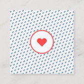 印象的なはっきりしたコーラルモノグラム名刺 スクエア名刺 (裏面)