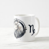印象的なやぎ座のシンボルアート コーヒーマグカップ (正面右)
