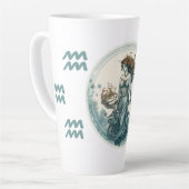 印象的なアクエリアスのシンボルアートワーク カフェラテマグ (左アングル)