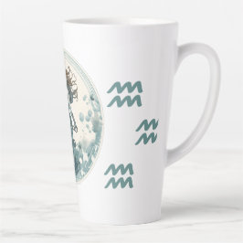 印象的なアクエリアスのシンボルアートワーク カフェラテマグ