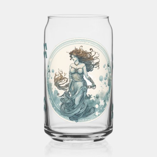 印象的なアクエリアスのシンボルアートワーク ガラス缶 (左)