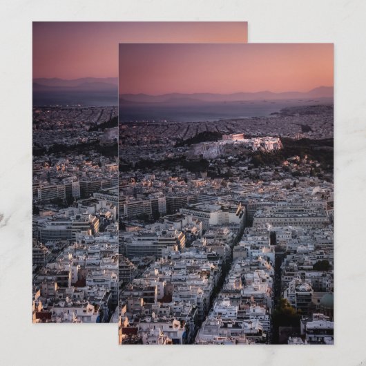 印象的なアテネ 招待状 (正面/裏面)