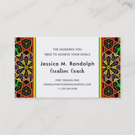 印象的なアフリカ色の部族スタイルパターン 名刺 (正面)