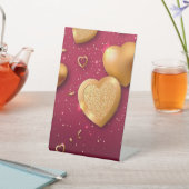 印象的なエレガンス:マルーンの台座のサインとゴールデ 台座サイン (インサイチュ)