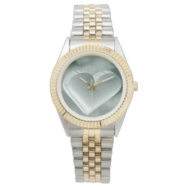 印象的なオリジナル水色シルバー3Dハート 腕時計