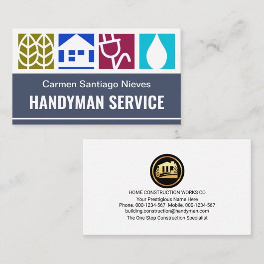 印象的なクリエイティブ建築建物看板 名刺 (正面/裏面)