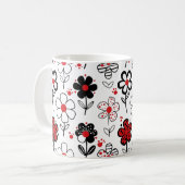 印象的なグラフィックの花 コーヒーマグカップ (正面左)
