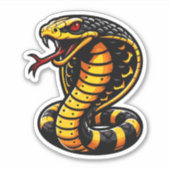 印象的なコブラのステッはっきりしたク – イエロー&ブラックデザイン シール (正面)